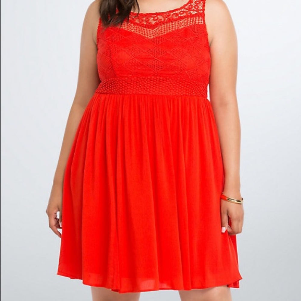 New Torrid deep orange gauze dress size 20